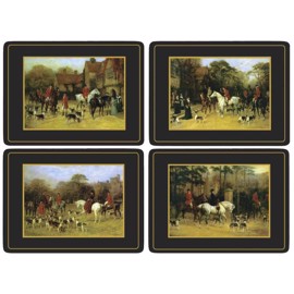Placemats med engelsk motiv af jagt og hunde